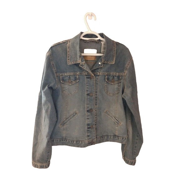 Levi Strauss Levi's Blue Tailored Lightly Distressed Denim Jacket Womens Medium - Picture 1 of 9